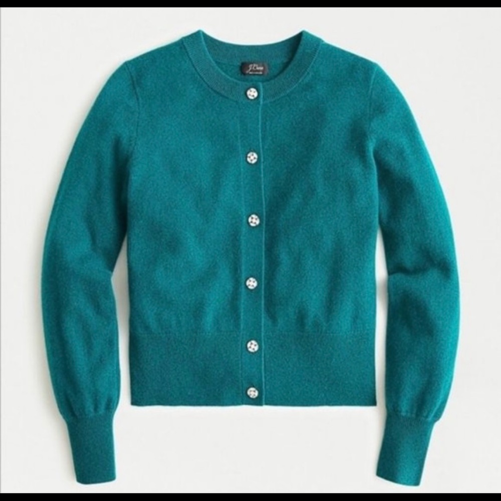 JCrew Everyday cashmere cardigan with jeweled buttons